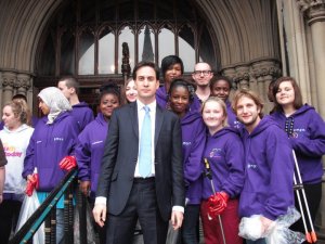 young people with Ed Milliband